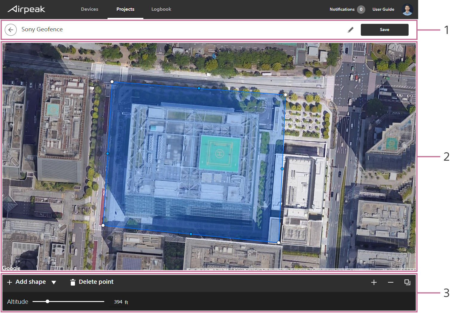 Geofence screen